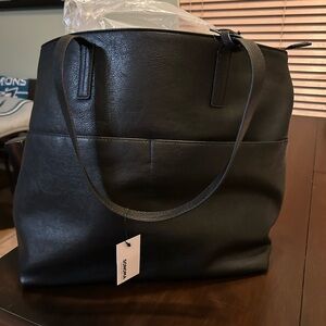 Sonoma Black Leather Tote Bag